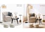 do an interior design with sample board and shopping list